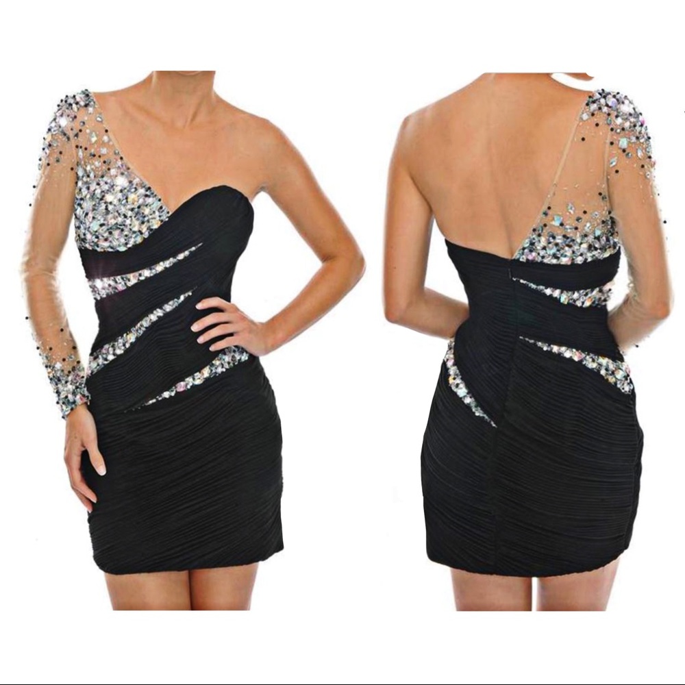 Gorgeous ruched beaded glamorous dress